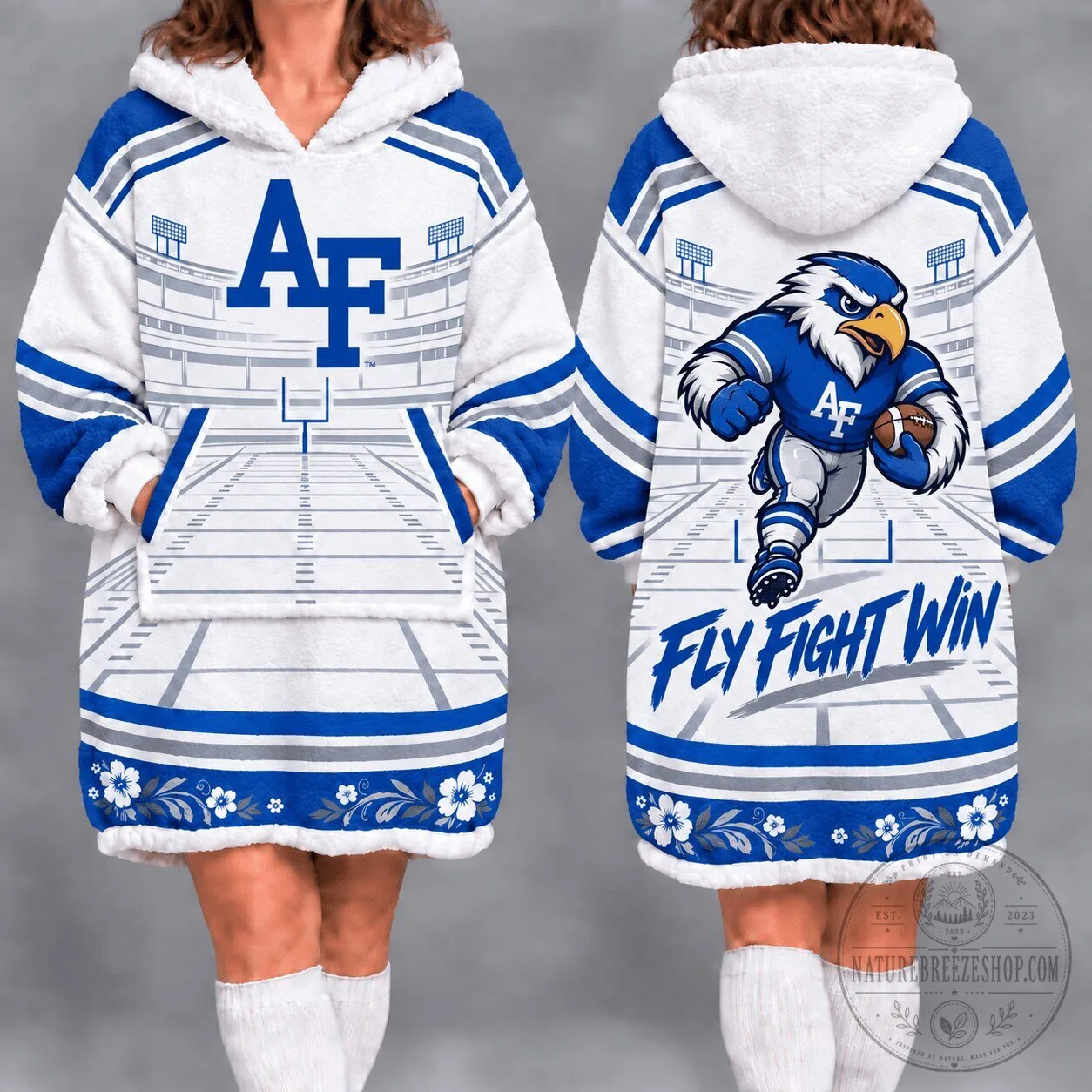 Air Force Falcons Football Team Oversized Sherpa Blanket Hoodie 5 Air Force Falcons Football Team Oversized Sherpa Blanket Hoodie